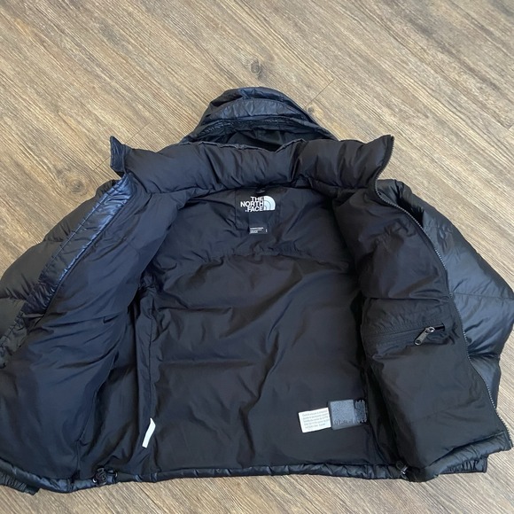 North Face Black Retro Nuptse 2000 Short Crop 700-Down Jacket Womens Small - Picture 6 of 9
